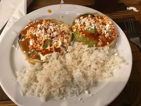 Mazunte Taqueria signature dishes Chicken MemelitasGuacamole and ChipsPozole